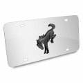 Ipick Image For Ford Bronco 3d Black Logo On Mirror Chrome Stainless Steel License Plate
