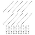 Uxcell 10pcs Double Ended Stud Screws M3x100mm 304 Stainless Steel Dual Threaded Rod Bolts With Nuts And Flat Lock Washers End 