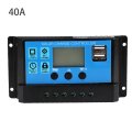 Solar Charge Controller 12v-24v Mppt Pwm Battery With Lcd Display 40a Dual Usb For Panel System