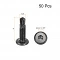 Uxcell Hex Socket Self Tapping Screws 1 4 X 410 Stainless Steel Sheet Metal Flat Head Drilling Screw 50pcs Black