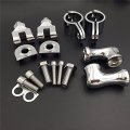 Xkh Group Motorcycle Chrome Short Angled Adjustable Highway Peg Mounting Kit For Any Bike Equipped With 1-1 2 Inch 1 5 Front