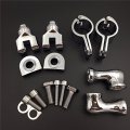 Xkh Group Motorcycle Chrome Short Angled Adjustable Highway Peg Mounting Kit For Any Bike Equipped With 1-1 2 Inch 1 5 Front