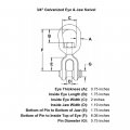 3 4 Jaw Eye Swivel Marine Mooring Galvanized 7200 Lbs Wll Positioning Swivels