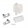 Uxcell 5-6mm Glass Door Single Head Magnetic Catch Latch Abs White With Clamp Set
