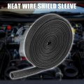 X Autohaux Fiberglass Heat Wire Shield Sleeve High Temp Adjustable 10ft 12mm 1 2 Black For Car Loom Protection