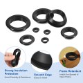 30 Pcs Rubber Grommets 3mm Id 5mm Drill Hole Double Sided Hollow Firewall Plugs Round Electrical Wiring Gasket Black