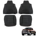 Black Leather Front Seat Covers For 2003 2004 2005 2006 2007 F250 F350 F450 F550 Pickup 2 Door Driver And Passenger Bottom Top 