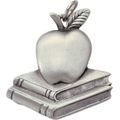 Apple And Books Antique Pewter Keychain For Teacher Appreciation Recognition Thank You Gift 2 In Height Silver Finish Pack Of 1 
