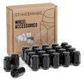 Stancemagic 23pcs Black 1 2x20 Bulge Closed End Lug Nuts Cone Seat 4 Inch Length 13 16 21mm Hex For Jeep Wrangler Tj Jk
