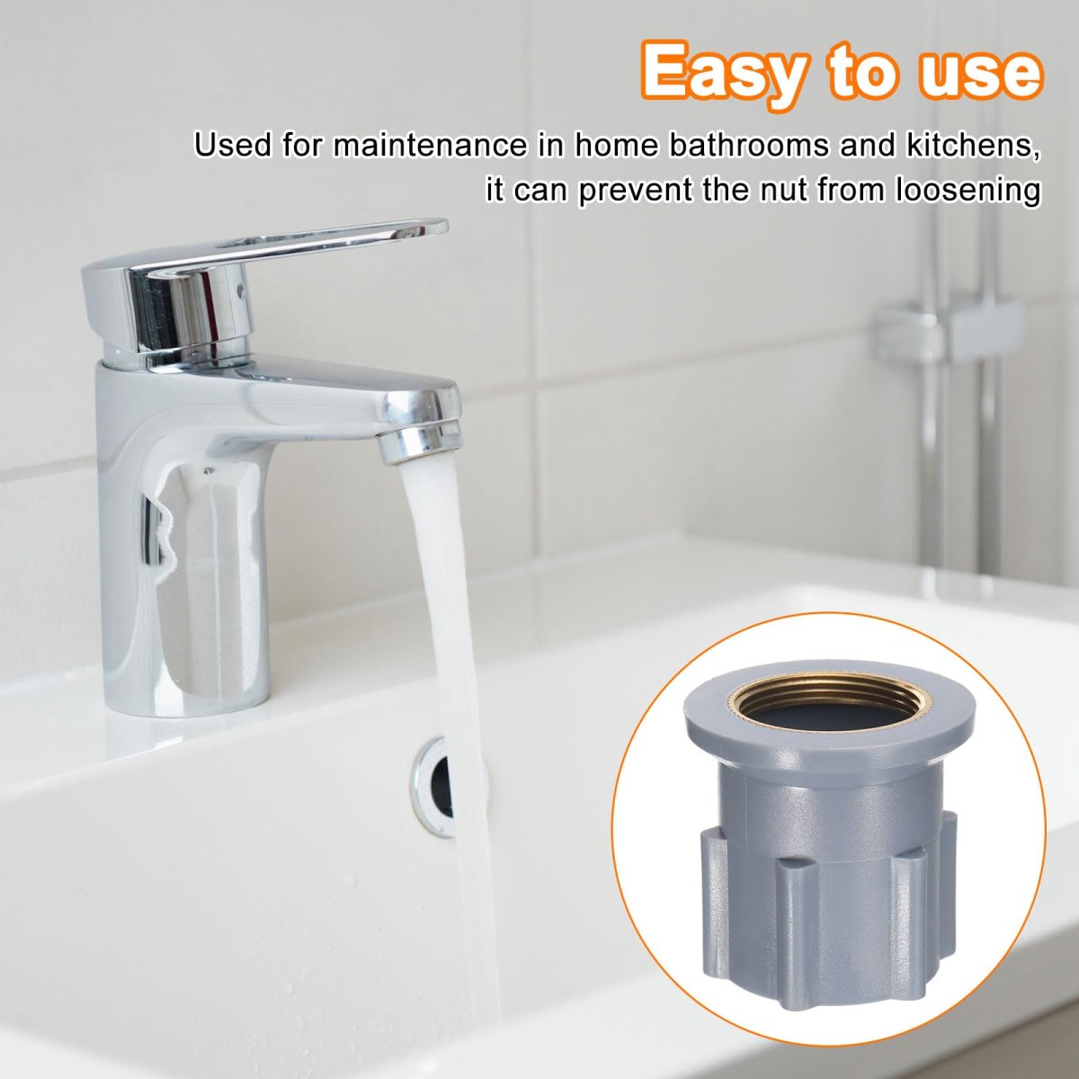 3 Pcs 1 18 Inch Faucet Nut Fixed Base Plastic Fixing Tap Fastener Assembly For Kitchen Gray