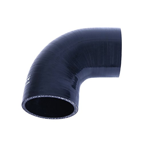Hiwowsport 4-ply High Performance 90 Degree Elbow Coupler Silicone Hose For Auto 3 0 76mm Black