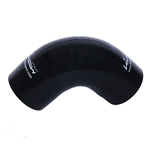 Hiwowsport 4-ply High Performance 90 Degree Elbow Coupler Silicone Hose For Auto 3 0 76mm Black