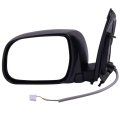 Ocpty Black Left Side Mirror Fit For 2004-2010 Toyota Sienna Textured Glass Manual Folding Non-heated 