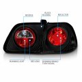 Amerilite 4 Door Taillights Black Pcs For Honda Civic Passenger And Driver Side