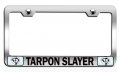 Tarpon Slayer Fishing Chrome Metal License Plate Frame Tag Holder X95 