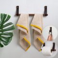 Bathroom Fixture Kit Includes Leather Wood Toilet Paper Roll Holder Bath Towel Rail Brass Hanging Hand Ring Hook With Gold