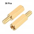 Uxcell 30pcs M3 12 6mm Female Male Thread Brass Hex Standoff Spacer Screws Pcb Pillar