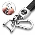 Ford Mustang Cobra In Black Real Carbon Fiber Loop-strap Chrome Hook Key Chain