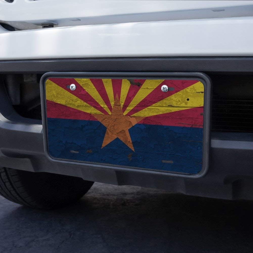 Rustic Arizona State Flag Distressed Usa Novelty Metal Vanity License Plate 6 In X 12 Aluminum Uv Resistant All Weather Car Tag