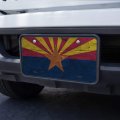 Rustic Arizona State Flag Distressed Usa Novelty Metal Vanity License Plate 6 In X 12 Aluminum Uv Resistant All Weather Car Tag