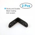 Uxcell 2pcs Angle Bracket Metal 40x40mm Black Corner Brace Fastener L Shaped Right Brackets Protector Shelf Support With Screws