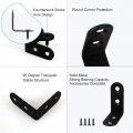 Uxcell 2pcs Angle Bracket Metal 40x40mm Black Corner Brace Fastener L Shaped Right Brackets Protector Shelf Support With Screws