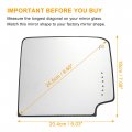 Passenger Side Rearview Mirror Glass Right Upper Heated Replacement With Backing Plate For Chevrolet Silverado 1500 2016 2018