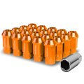 M12 X 1 25 Open End Wheel Lug Nuts With Deep Drive Extension 20-piece Aluminum Alloy Orange