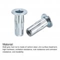 Uxcell 5 16-18 Multi-grip Rivet Nuts 10pcs Pre-bulbed Shank Flat Head Threaded Insert Nut Carbon Steel Plus For Construction