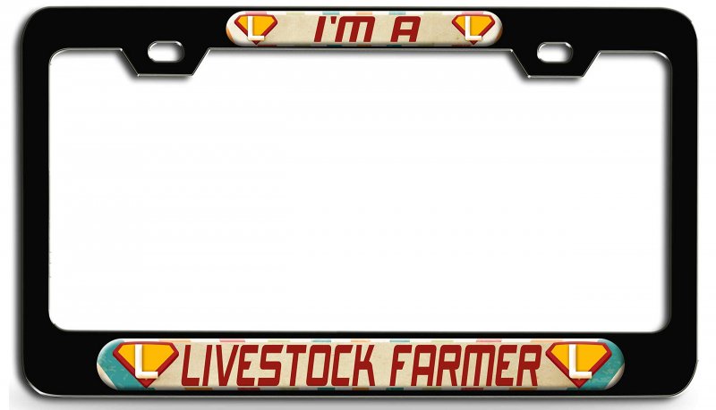 I M A Livestock Farmer 3d Metal License Plate Frame Universal Fit For Auto Suv And Truck Tag Holder 12 X 6 In Heavy Duty All