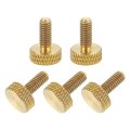 5pcs M4x10mm Brass Knurled Thumb Screws Flat Grip Bolt Knobs Fasteners Solid Diamond For Electronic Mechanical 