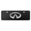 Infiniti Metal Logo European Look Half-size Black Stainless Steel License Plate 