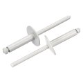 50pcs 3 16 X3 4 Large Flange Blind Rivets Zinc-plated Carbon Steel Grip And Mandrel Cap Gray 