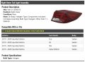 Right Passenger Side Outer Halogen Tail Light Assembly Compatible With 2019-2020 Hyundai Elantra Sedan