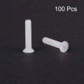 Uxcell M3x15mm Threaded Nylon Screws Phillips Cross Flat Head Machine Bolts 100pcs