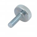 Uxcella M6x20mm Thread Zinc Plated Knurled Round Head Thumb Screws Silver Blue 6pcs