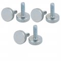 Uxcella M6x20mm Thread Zinc Plated Knurled Round Head Thumb Screws Silver Blue 6pcs
