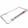 Ipick Image Made For Honda Civic Si 3d Embossed Letters On Mirror Chrome Metal License Plate Frame