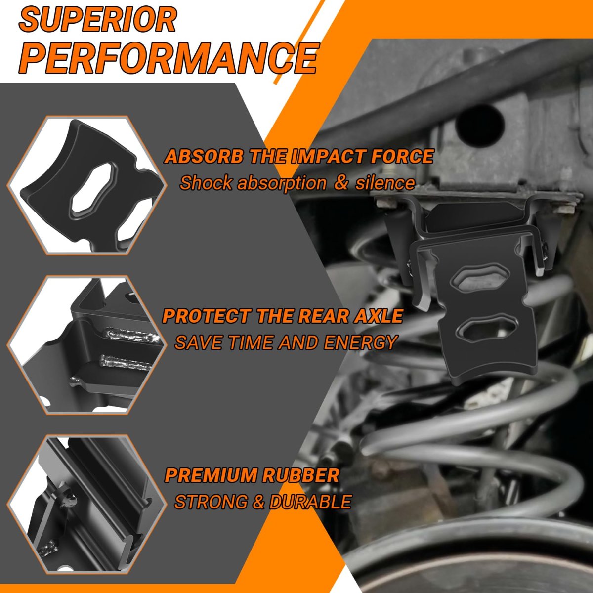 48036-60011 Rear Axle Bump Stop For Toyota 4runner And Lexus Gx470 2003 2009 2 Piece Suspension Cushion Set Replaces
