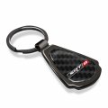 Ipick Image Compatible With Srt-8 Logo Real Black Carbon Fiber Gunmetal Metal Teardrop Key Chain