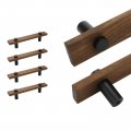 Tsnamay 4pcs 5 9 Pulls Brass Walnut Kitchen Wardrobe Cabinet Hardware Pull Rectangular Handle With Screw Fixed Hole Distance 3 