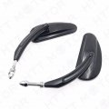 Httmt Mt400-013- Pair Black Teardrop Racing Mirrors Compatible With H-d 1982-2017 Street Bob Fat
