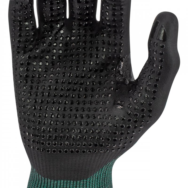 Radians Unisex Cut Resistant A4 Dark Green Nitrile Glove With Tektyea Yarn Size L