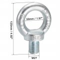 Uxcell Lifting Eye Bolt M27 X 35mm Male Thread C15 Carbon Steel For Hanging Pack Of 1