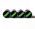 Green Cucumber Tire Valve Caps Black Aluminum Universal Fit For Auto And Bicycle Tires Set Of 4 Ccbrvc 