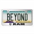 Ram Logo 3d Embossed Letters On Mirror Chrome Metal License Plate Frame