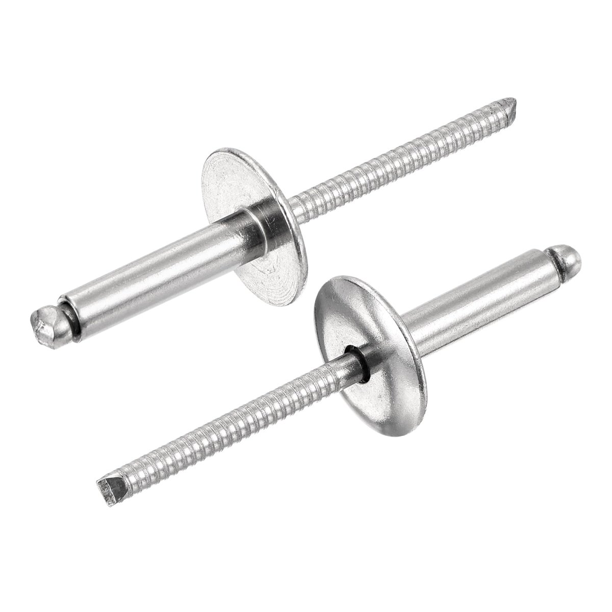 100pcs 3 16 X3 4 304 Stainless Steel Large Flange Round Head Rivets Cap Open End Blind For Construction Automotive
