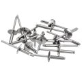 100pcs 3 16 X3 4 304 Stainless Steel Large Flange Round Head Rivets Cap Open End Blind For Construction Automotive