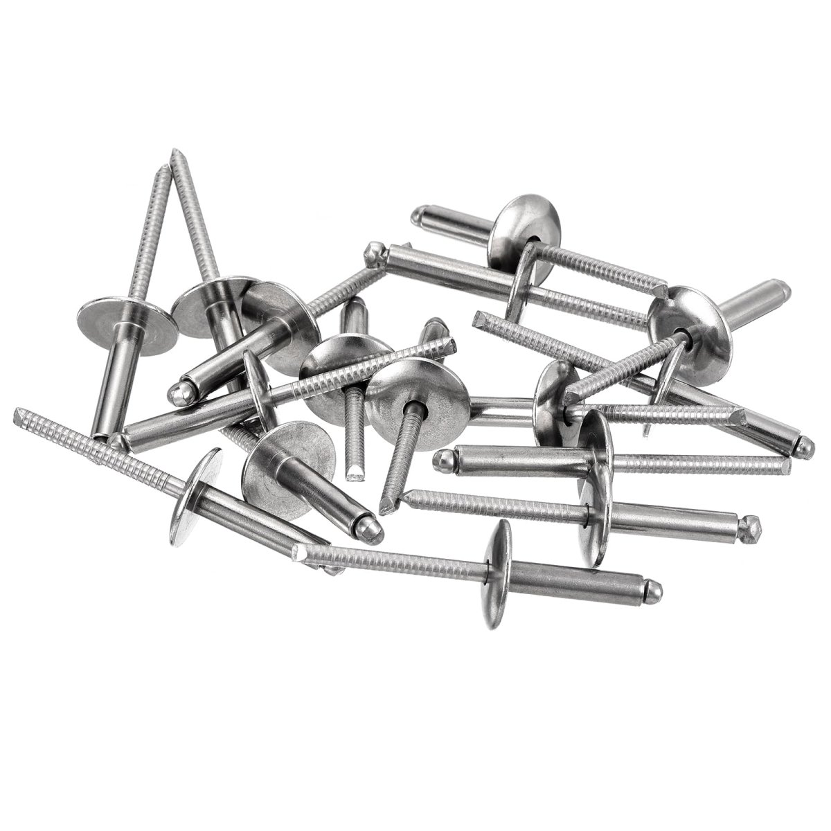 100pcs 3 16 X3 4 304 Stainless Steel Large Flange Round Head Rivets Cap Open End Blind For Construction Automotive