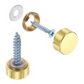 20pcs Screw Covers Caps Brass Flat Mirror Screws Decorative Cover Nail Fasteners For Sign Advertising Hardware Construction 